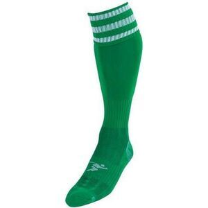Precision Unisex Adult 3 Stripe Pro Soccer Socks / Green/White